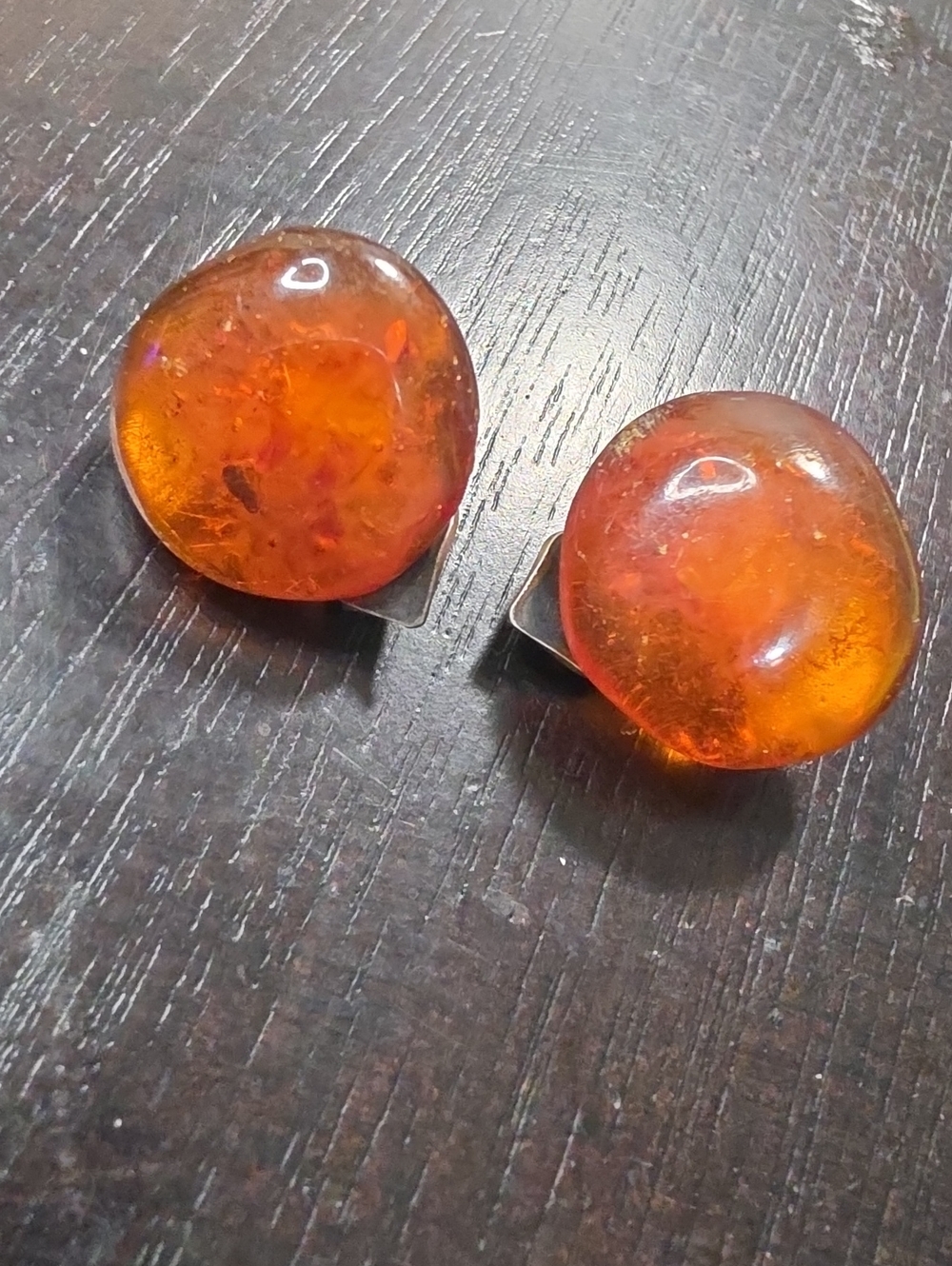 Vintage Baltic Amber Clip-On Earrings